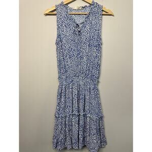 Lovestitch Blue Dress Size Small Tiered Ruffle Stretch Waist Office Casual